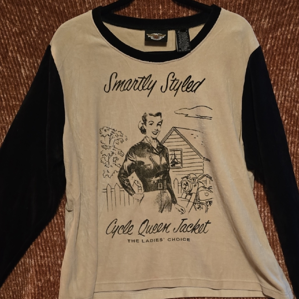 Harley-Davidson Beige and Black Logo Shirt